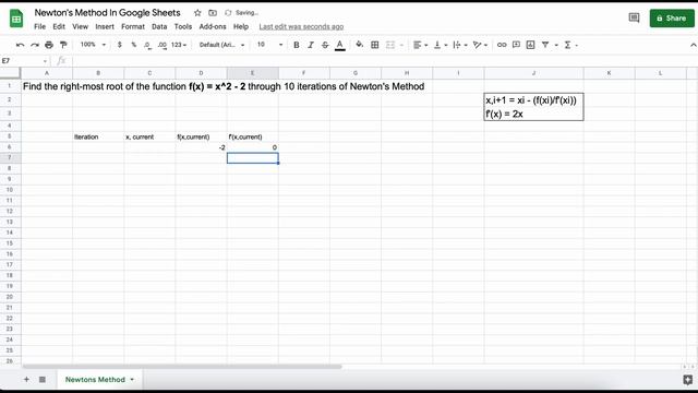 Newton’s Method In Google Sheets | Numerical Methods смотреть онлайн