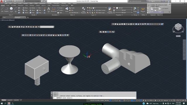 Autocad lecture 23- Modelling toolbar смотреть онлайн