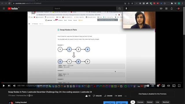 Swap Nodes in Pairs| Leetcode 24 | Live coding session ??? | Iterative O(n) Approach смотреть онлайн