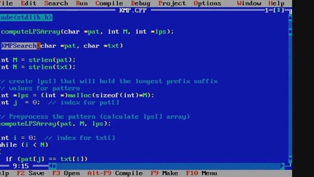 C program of kmp algorithm смотреть онлайн