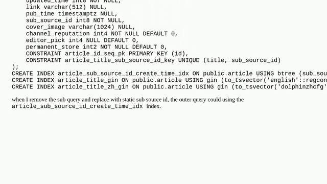 why the postgresql did not using the multi-column index смотреть онлайн