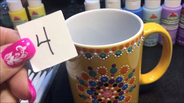 How to paint a dot mandala on coffee mug step by step - 154 смотреть онлайн