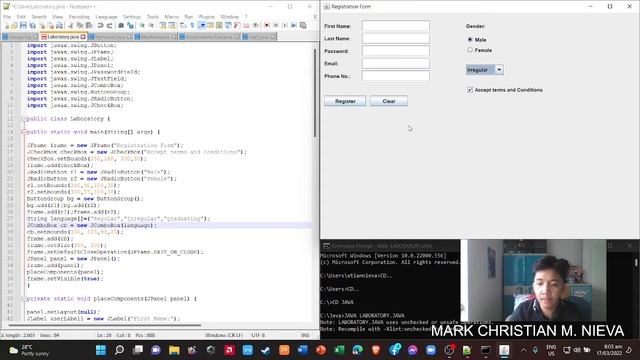 JAVA SWING APPLICATION (" REGISTRATION FORM ") смотреть онлайн