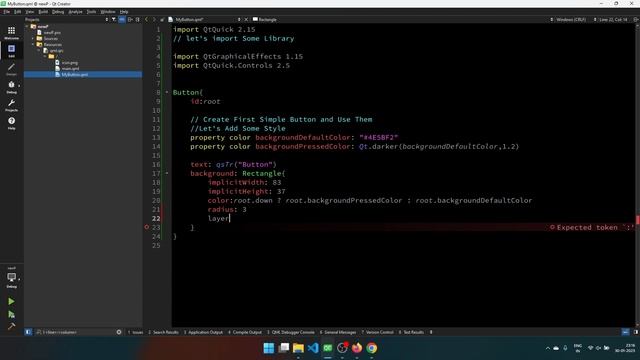 Custom QML Button With Style | Qt Quick Custom Button смотреть онлайн