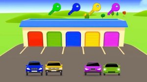 ЦВЕТНЫЕ МАШИНКИ   Изучаем цвета в развивающем мультике для детей   Разноцветные гаражи и машины