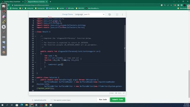 Diagonal Difference | HackerRank | DSA in JAVA смотреть онлайн