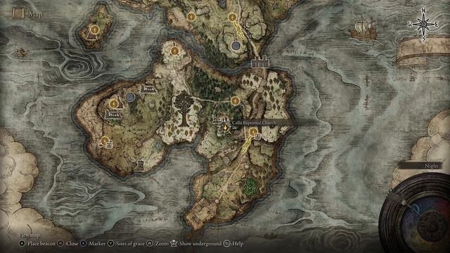 Elden Ring, Sacred Tear, Callu Baptismal Church, Weeping Peninsula, Location смотреть онлайн