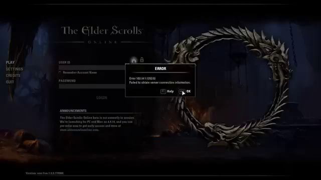 ESO error 103 смотреть онлайн