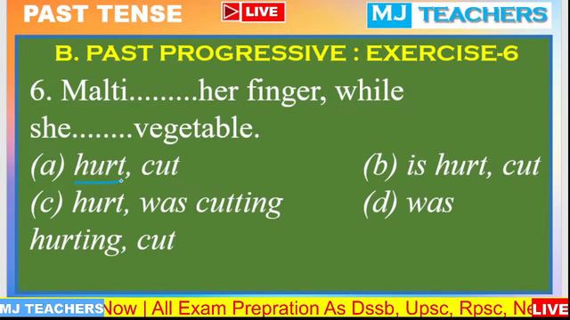 Topic: Tense #12 | Exercise-06 | Past Progressive Tense|Tense kya hai? |Definetion | #MJ_TEACHERS смотреть онлайн