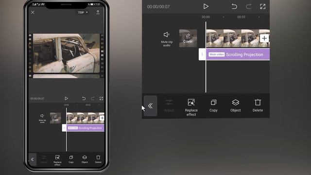 How to add Scrolling Projection effect to video in Cap Cut смотреть онлайн