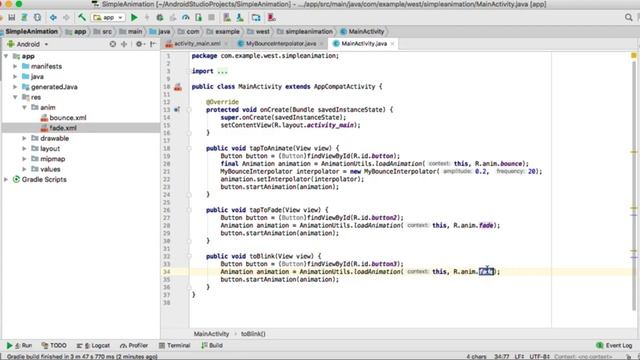 Android Studio Animation: Fade, Slide, Blink, Bounce, and Move смотреть онлайн