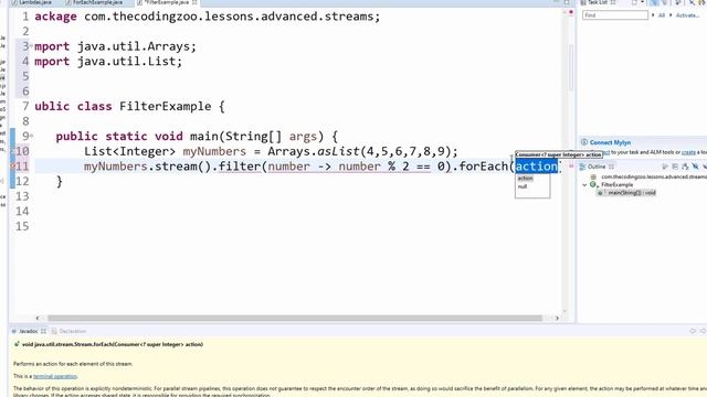 Java Stream Filter ForEach Tutorial смотреть онлайн