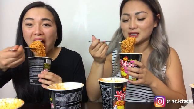 FIRE NOODLE CHALLENGE | N.E Lets Eat | SAS ASMR смотреть онлайн