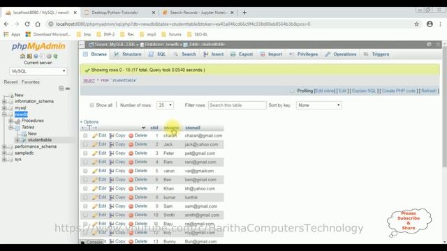 Python How To Search Records From Database MySQL phpMyAdmin 4.7 смотреть онлайн