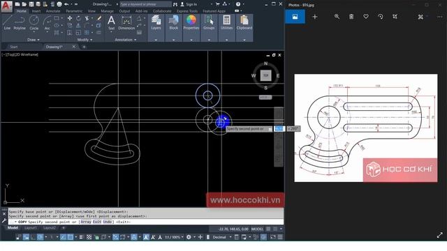 [hoccokhi] Hướng dẫn bài tập AutoCAD 2D 3D - bài 6 | Học AutoCAD cơ bản - nâng cao смотреть онлайн