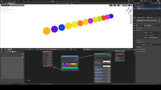 Random colors using one material. Blender 2.8 tutorial смотреть онлайн