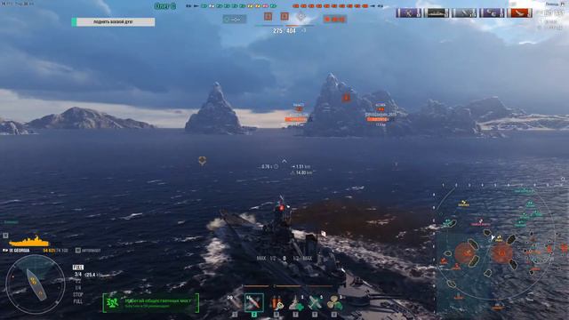 Линкор Georgia - мастер подсоса! 18+ // World of Warships смотреть онлайн
