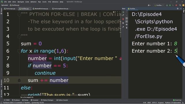 PYTHON TUTORIAL #11| NESTED FOR ELSE LOOPS | IN RANGE FUNCTION | BREAK | CONTINUE | TAGALOG | 2021 смотреть онлайн