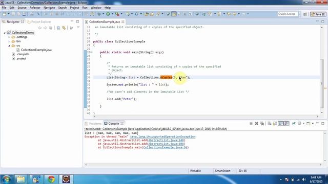 Collections (nCopies method) | Java Collection Framework смотреть онлайн