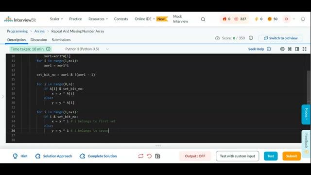 Missing and Repeating number | Bitwise XOR | Python | Striver SDE sheet | Solution смотреть онлайн