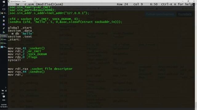 ASM socket UDP смотреть онлайн