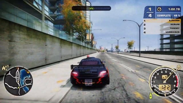 "NFS Most Wanted 2005 - Blacklist #9 Eclipse Win 180 MPH Race!" смотреть онлайн