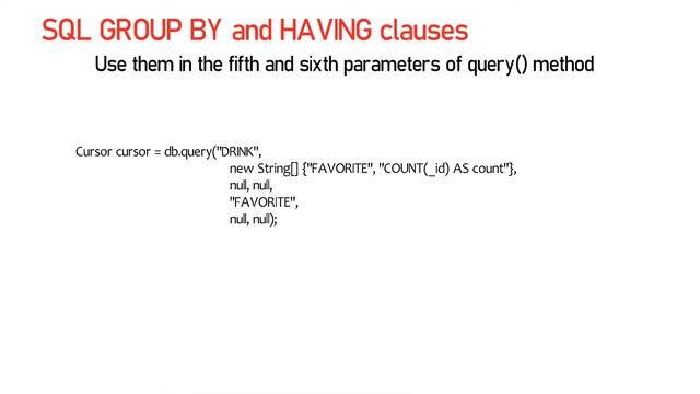#57 Android SQLite Cursors Part 8 | How to use SQL GROUP BY and HAVING CLAUSES in query() of SQLite смотреть онлайн