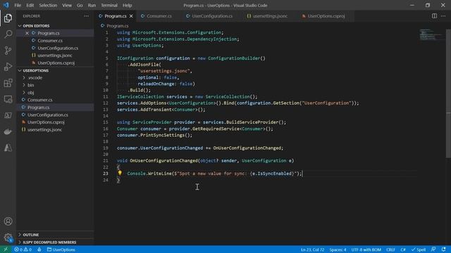How to implement User Options with IOptionsMonitor and JsonSerializer | CodeNameK - 11 смотреть онлайн