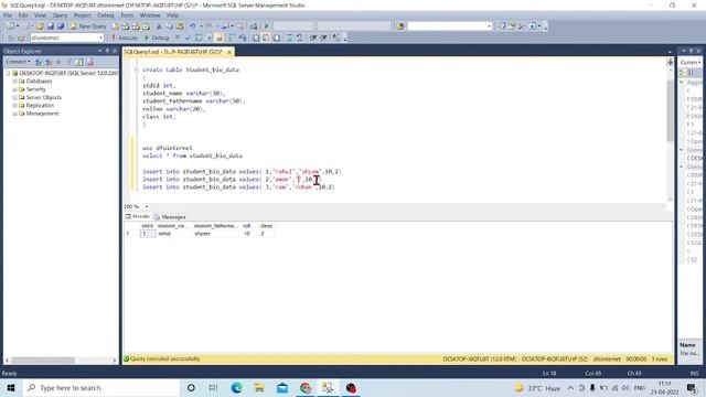 Inserting Data into table,sql tutorial,sql,how to insert data in table|sql server 2014| complete sq смотреть онлайн