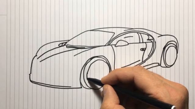 How to draw a Bugatti Chiron step by step easy - Araba Çizimi Bugatti смотреть онлайн