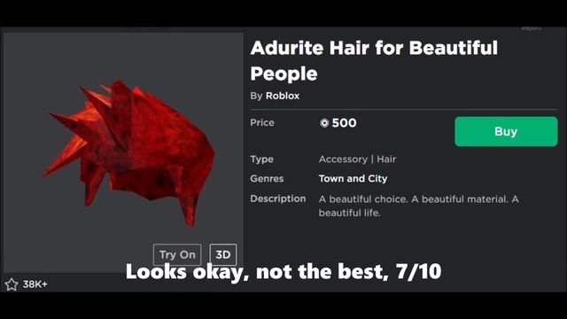 Roblox Rating All Beautiful Hair Items смотреть онлайн