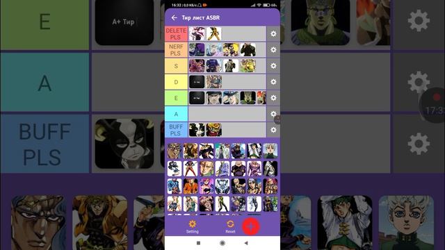 JJBA ASBR - тир лист персонажей смотреть онлайн