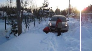 Subaru Tribeca (неудачная попытка пробраться на дачу) snow stuck.