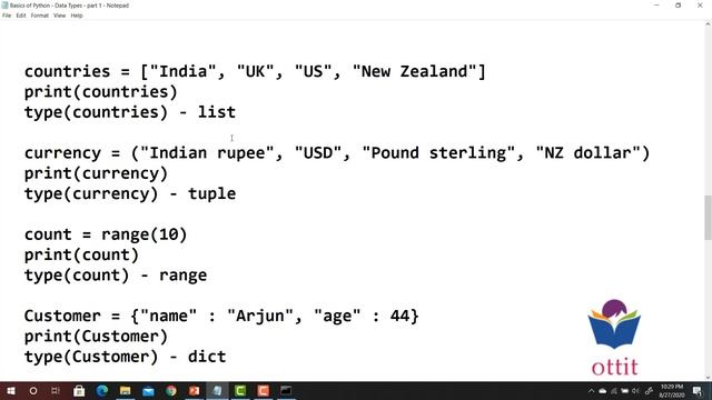 Data types in Python | Python Tutorial for Beginners in telugu step by step Part 3 смотреть онлайн