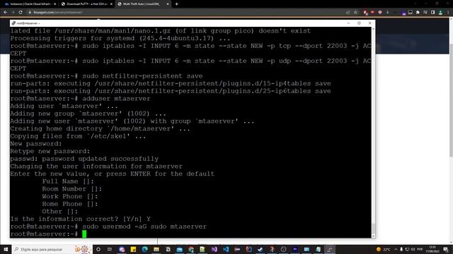 Criando server de Multi Theft Auto na VPS da Oracle Cloud free tier de graça usando linux ubuntu смотреть онлайн