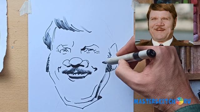 Как рисовать шарж / скетч / портрет маркером по фото смотреть онлайн
