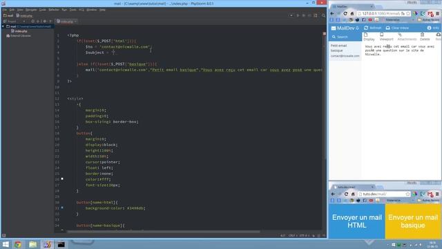 Envoyer un mail en PHP смотреть онлайн