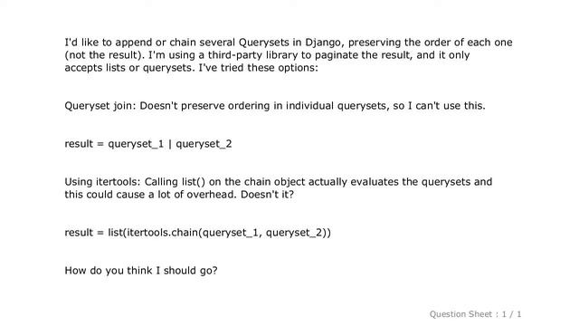 Django : How to chain Django querysets preserving individual order смотреть онлайн