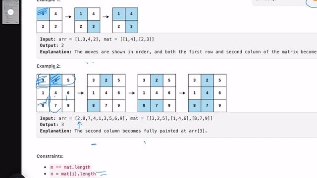Leetcode Weekly contest 343 - Medium - First Completely Painted Row or Column смотреть онлайн