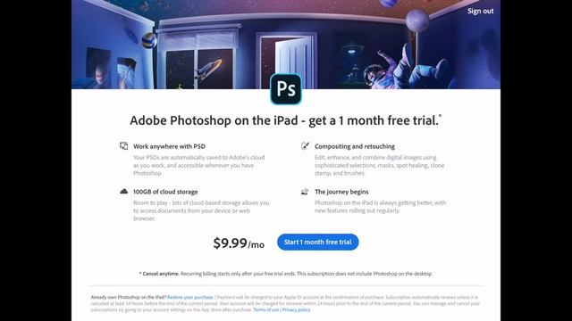 Adobe Photoshop for iPad смотреть онлайн