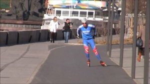 Коньковый ход на роликах  с палками