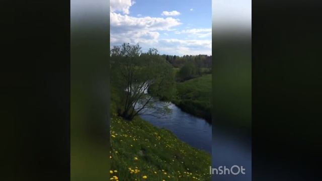 Прогулка на природе. Речка небо голубое. смотреть онлайн