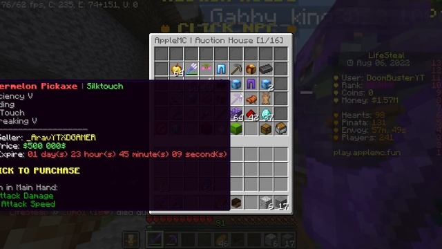 Get INFINITE MONEY!!! in apple mc SMP Hindi... смотреть онлайн