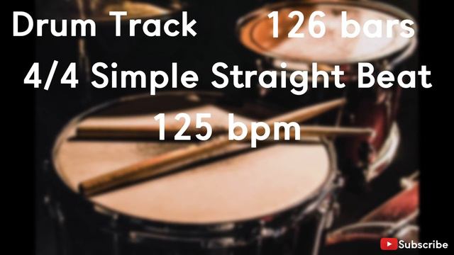 125 bpm 4/4 Simple Straight Beat Drum Track смотреть онлайн