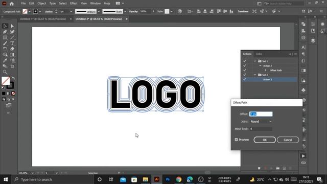 Offset Path Text Effect Tutorial In Illustrator [Using Actions] смотреть онлайн