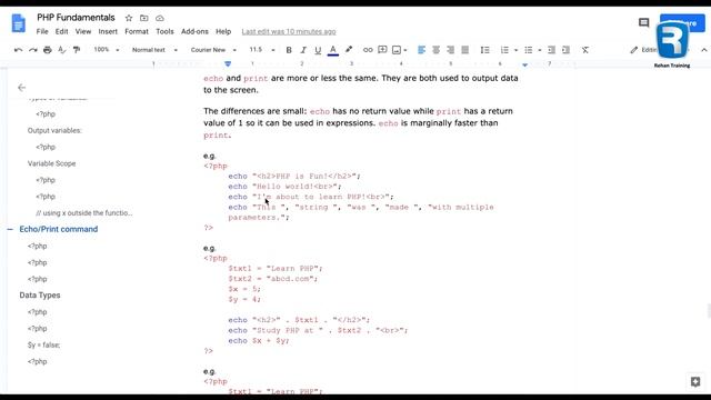 PHP Echo Print Command смотреть онлайн