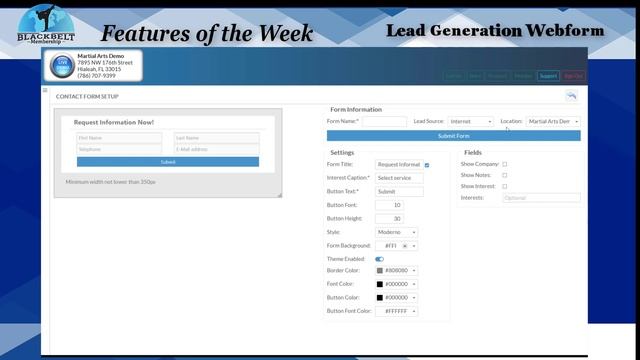 Black Belt Membership Software Features of the week Lead Generation -Webform смотреть онлайн
