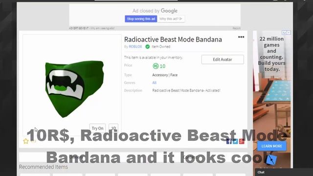 NEW RADIOACTIVE BEAST MODE BANDANA | Roblox смотреть онлайн