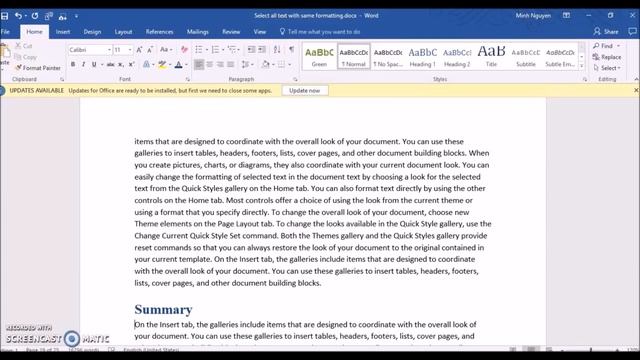 How to Select all Text with similar formatting (inc. highlighted text) in a Word document смотреть онлайн