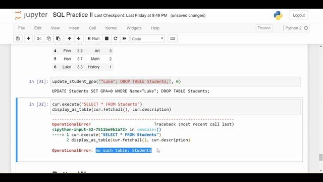 SQL Injection : Data Science Code смотреть онлайн